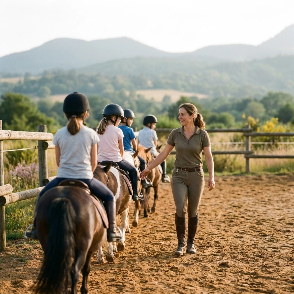 Cours de poney à Châtel-Montagne, Allier